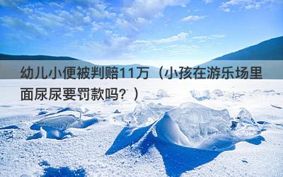 幼儿小便被判赔11万（小孩在游乐场里面尿尿要罚款吗？）