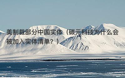 美制裁部分中国实体（碳元科技为什么会被加入实体清单？）